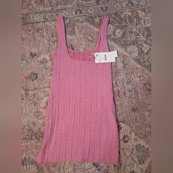 ZARA Floral Embroidery Cable Knit Mini Tank Dress - Picture 6 of 9